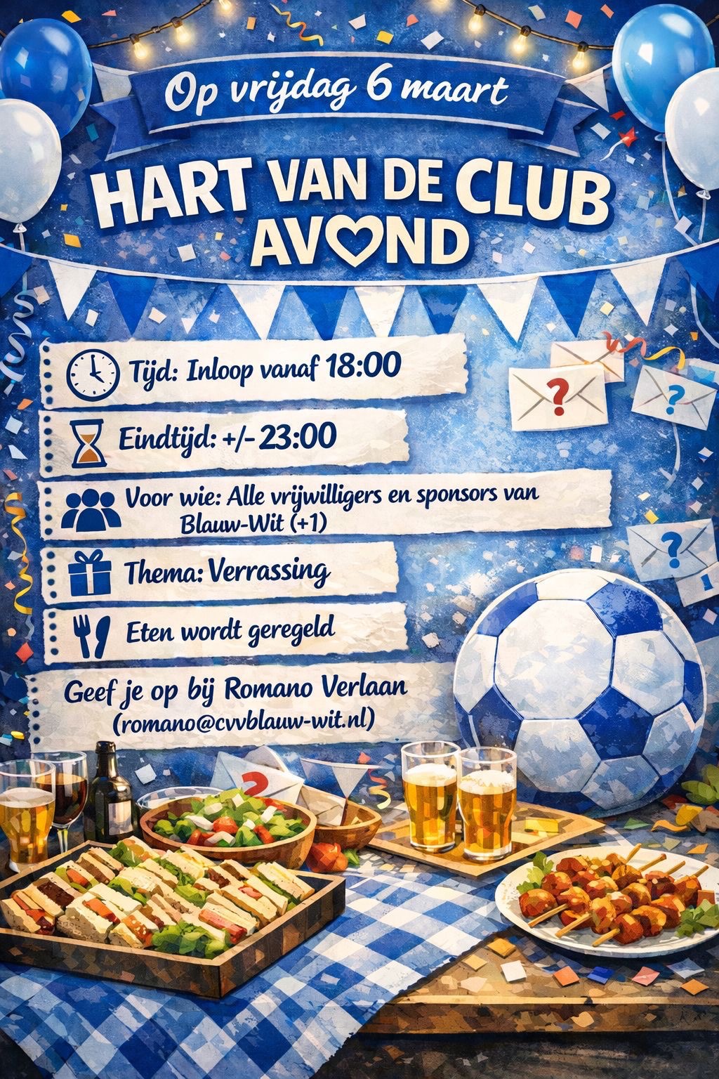 Meld je aan voor de Hart van de Club Avond!