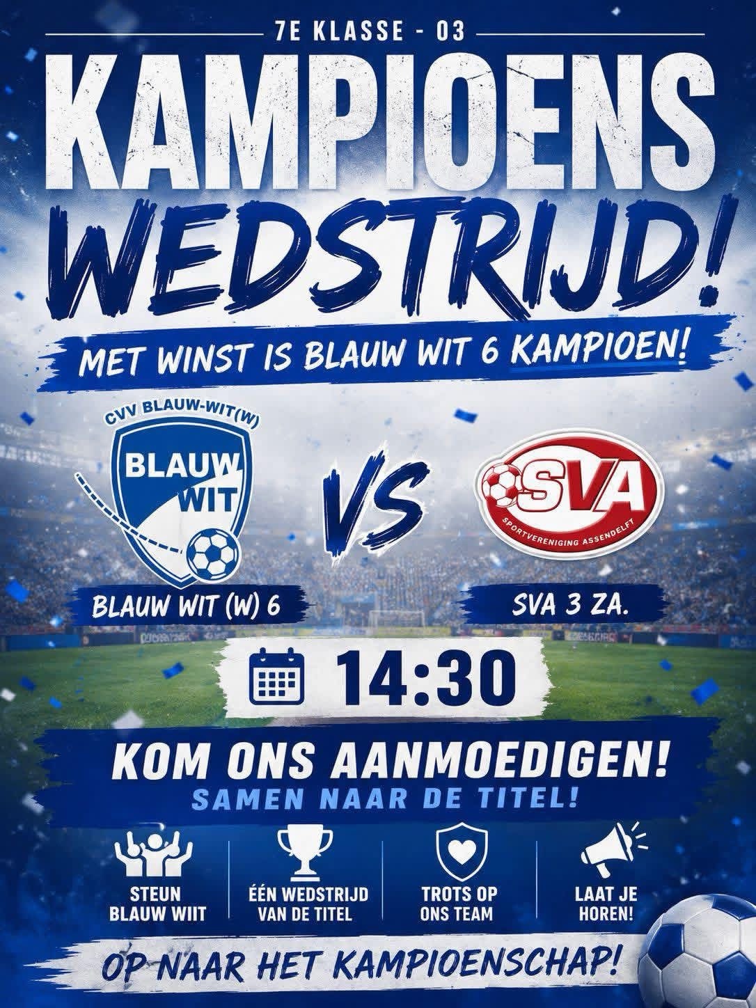 Kampioenswedstrijd Blauw-Wit 6