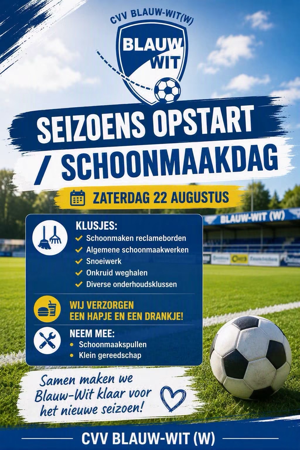 Seizoens opstart / Schoonmaakdag